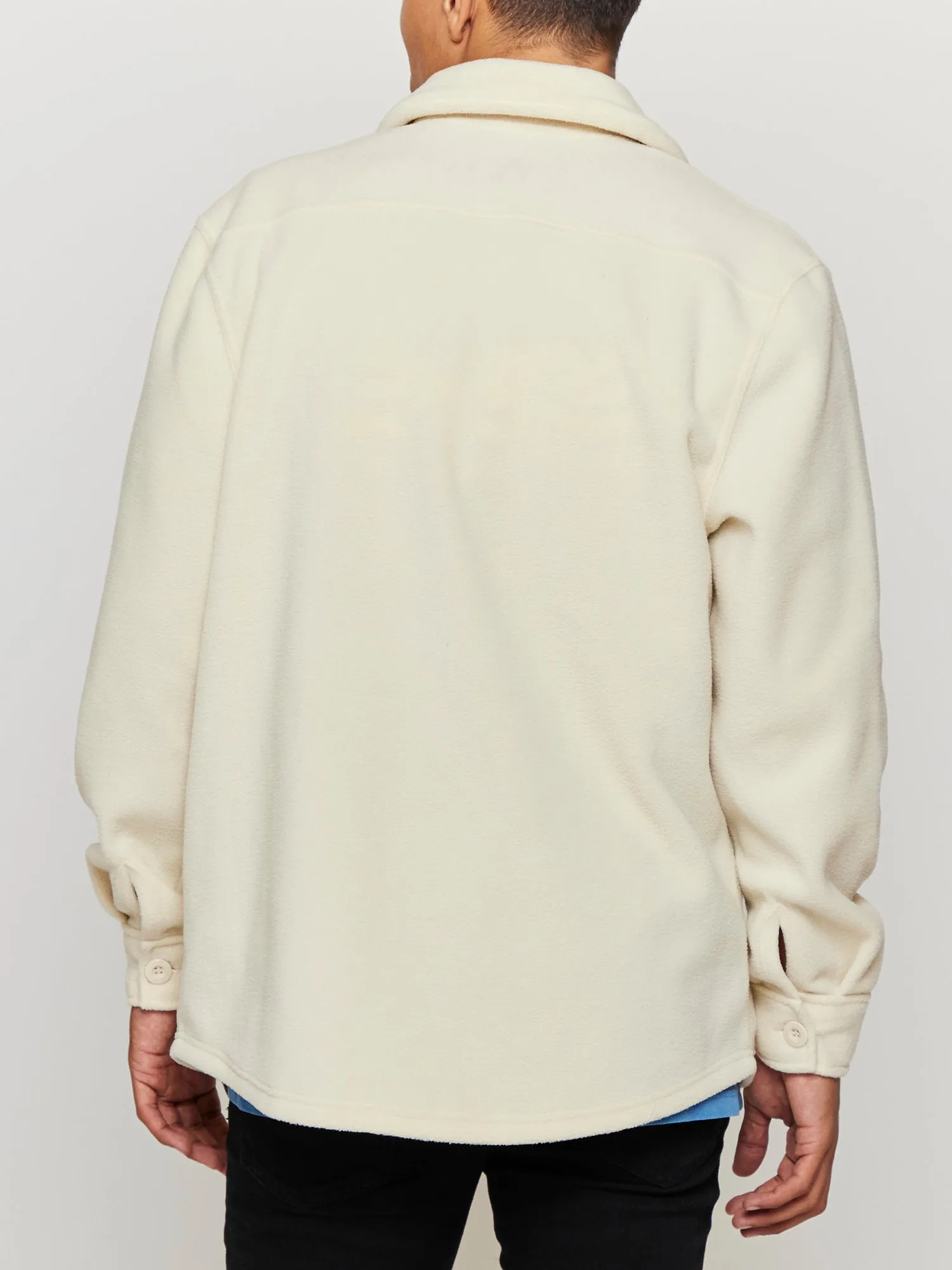 Polar Fleece Shacket in Off-White