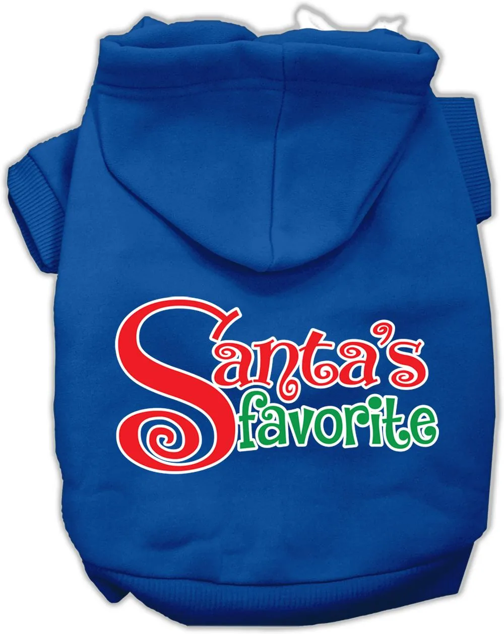 Santas Favorite Screen Print Pet Hoodie Blue Xs (8)