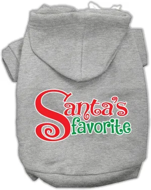 Santas Favorite Screen Print Pet Hoodie Grey Xxl (18)