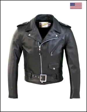 Schott NYC. 613 "1 Star" Black Leather Jacket