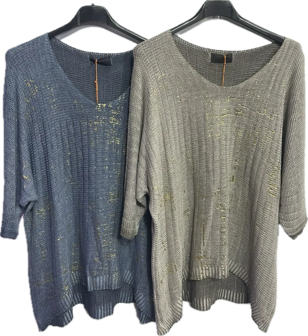 Splatter Gold Foil Lightweight Sweater