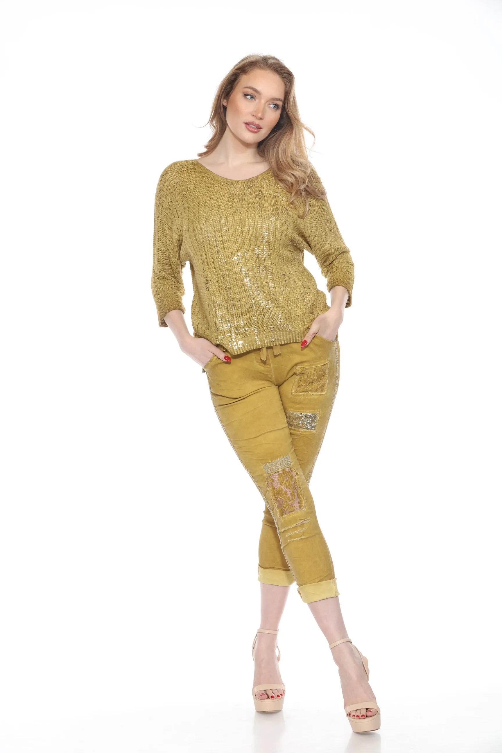 Splatter Gold Foil Lightweight Sweater