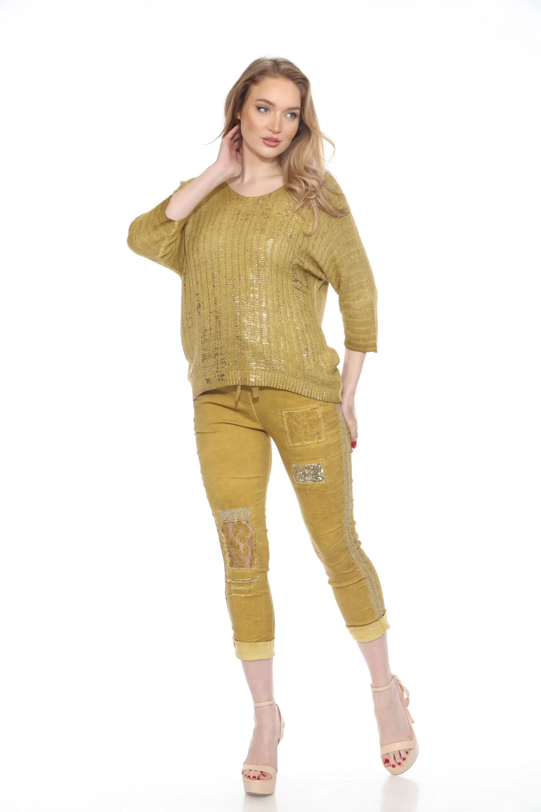 Splatter Gold Foil Lightweight Sweater