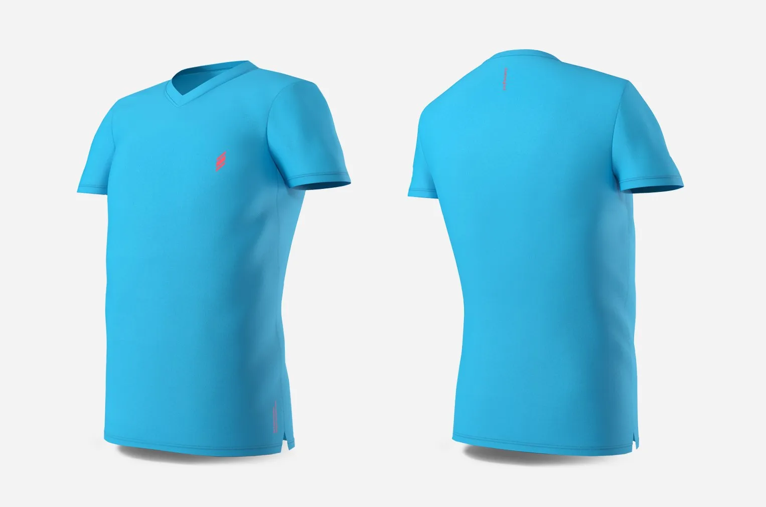 V-Neck (blue/peach)