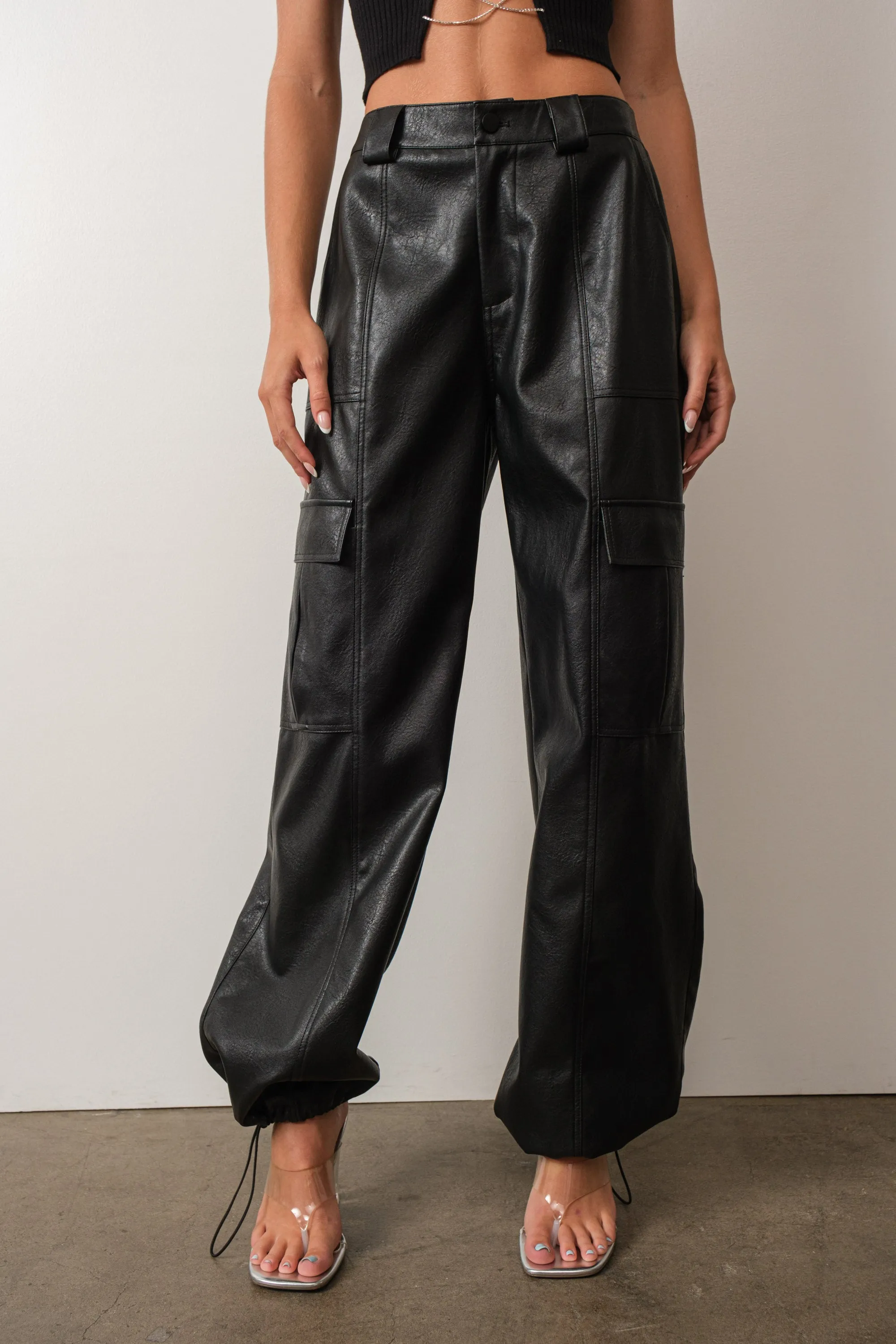 Winona Vegan Leather Cargo Jogger